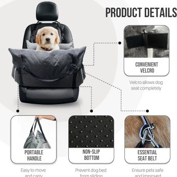 asiento de coche para perros con almacenamiento 2012