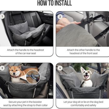 asiento de coche para perros con almacenamiento 2014