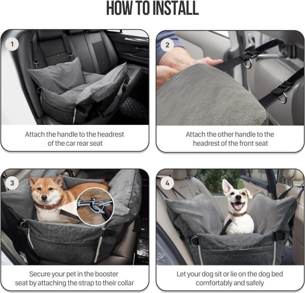 asiento de coche para perros con almacenamiento 2014