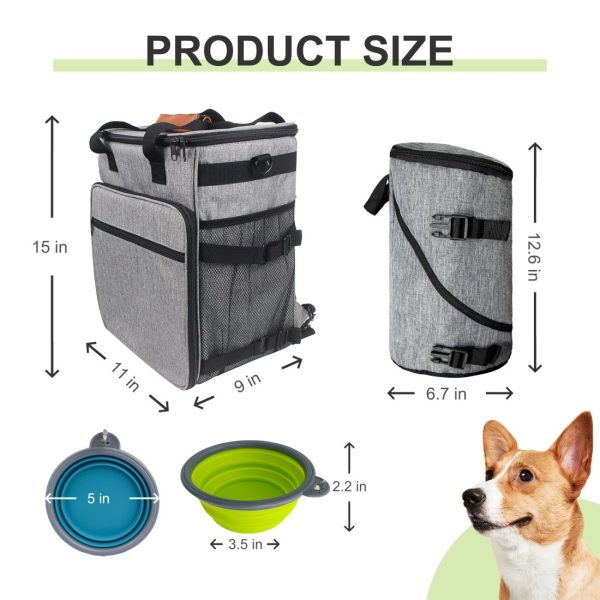 Dog Travel Bag Backpack with Dog Food Storage Container - Изображение 4