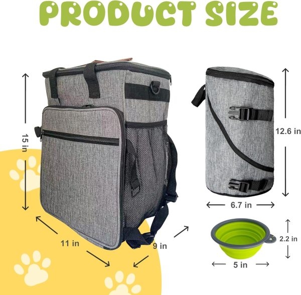 Dog Travel Bag Backpack with Dog Food Storage Container - Εικόνα 9