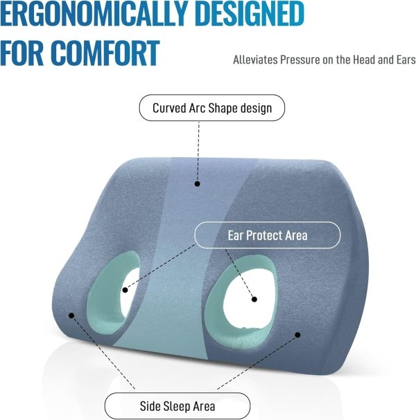 Ear Piercing Pillow For Side Sleepers Memory Foam With Holes - Εικόνα 6