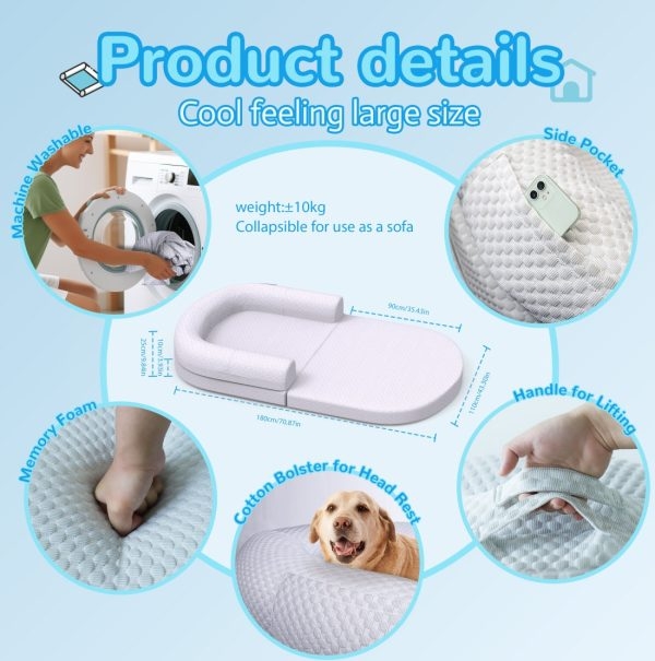 2-in-1 Memory Foam Dog & Human Bed - Foldable & Washable - Obrázek 8