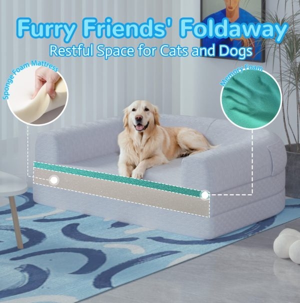 2-in-1 Memory Foam Dog & Human Bed - Foldable & Washable - Obrázek 13