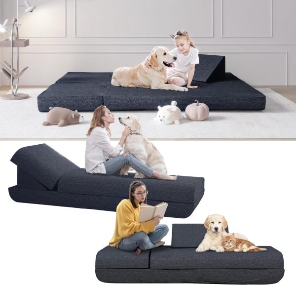 Large Folding Daybed Sofa with Adjustable Headboard - Εικόνα 9