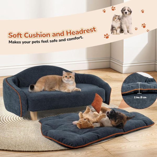 Luxury Elevated Dog Couch 3Pcs with Pillow & Soft Pet Mat - Изображение 2