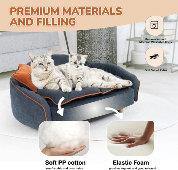 Luxury Elevated Dog Couch 3Pcs with Pillow & Soft Pet Mat - Изображение 3