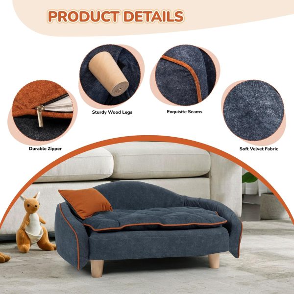 Luxury Elevated Dog Couch 3Pcs with Pillow & Soft Pet Mat - Изображение 6