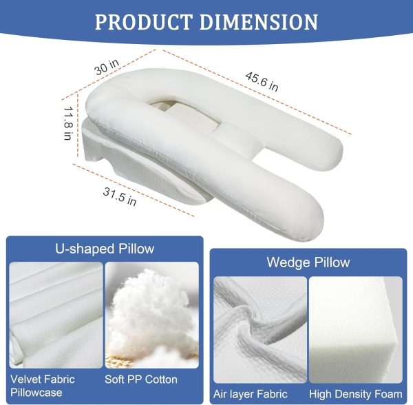 U-Shaped Side Sleeper Pillow with Arm Hole for Pain Relief - Εικόνα 2