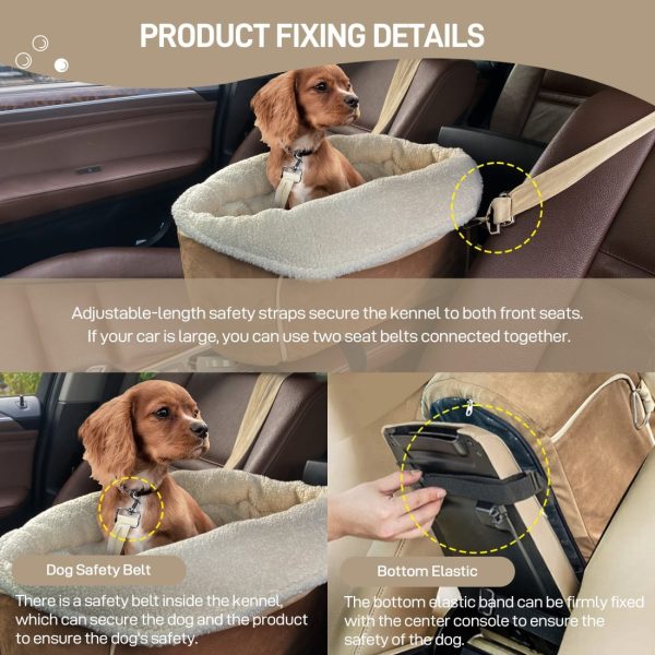 Silla de coche para perros pequeños con cinturón de seguridad 2216.