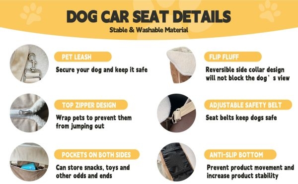 small dog car seat with safety belt 2225