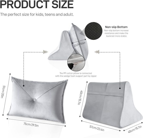 Self-Supporting Wedge Backrest Cushion for Reading - Image 3