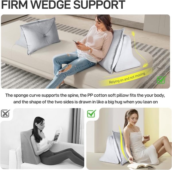 Self-Supporting Wedge Backrest Cushion for Reading - Obraz 5