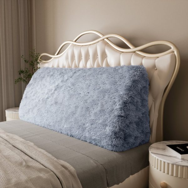 Headboard Wedge Pillow Blue Plush Large Reading Pillow - Εικόνα 2