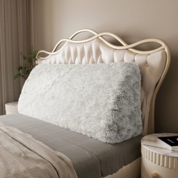 headboard white plush pillow 2743