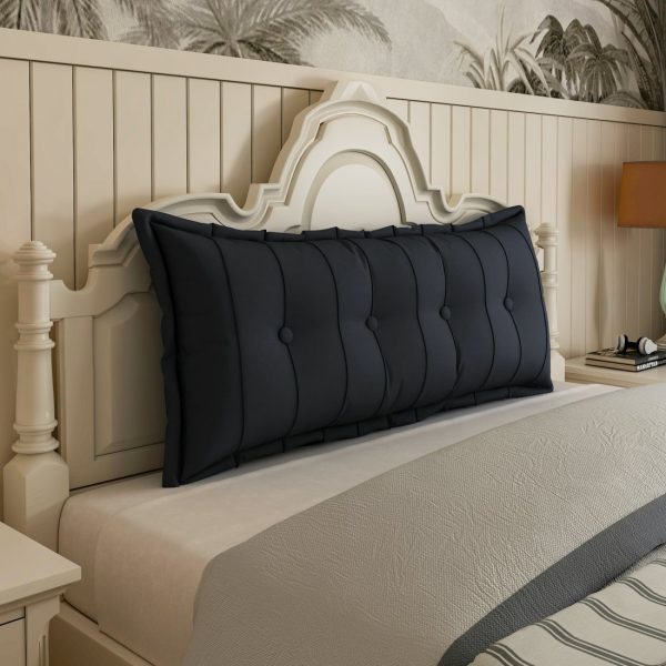 Large Headboard Reading Pillow Bolster Body Pillow Black - Immagine 2