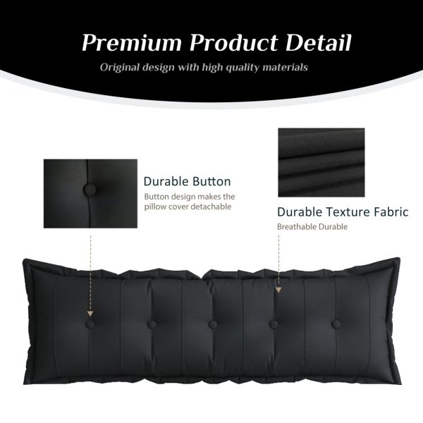 large flat body pillow black 2865