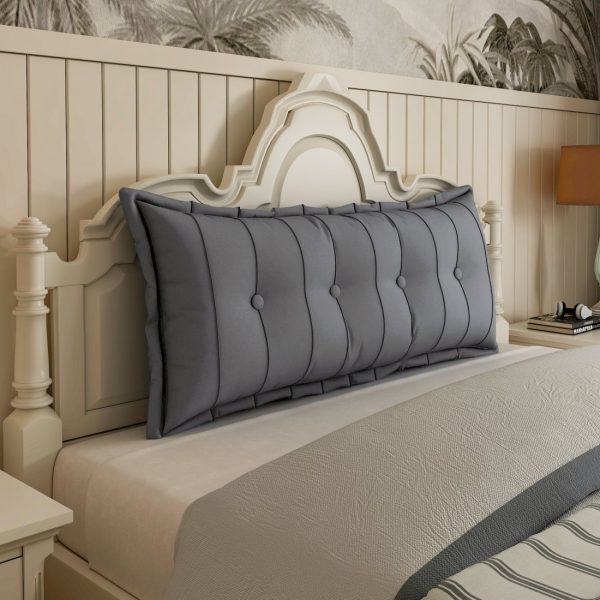 Large Headboard Reading Pillow Bolster Body Pillow Gray - Εικόνα 2