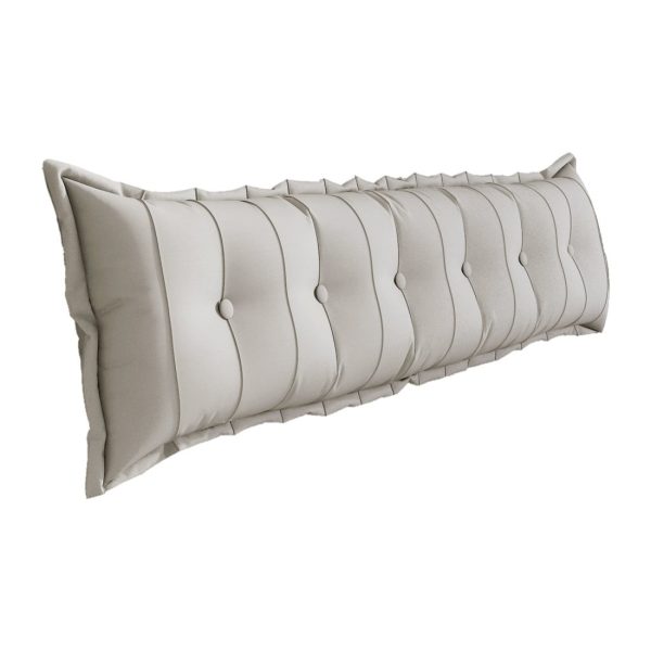 Large Headboard Reading Pillow Bolster Body Pillow Off-White - Billede 16