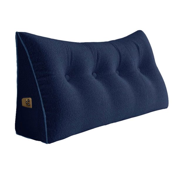 grand coussin de lecture en forme de coin bleu 2637