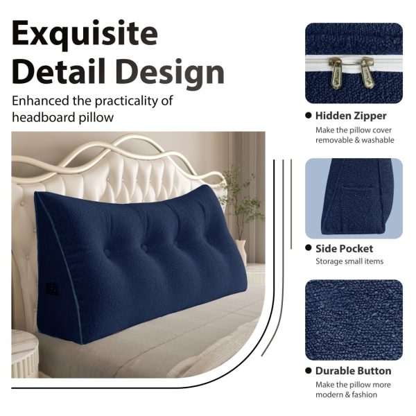 grand coussin de lecture en forme de coin bleu 2643