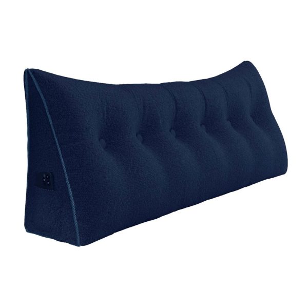 Large Wedge Reading Pillow for Bed Daybed Bolster Backrest Blue - Imagem 15