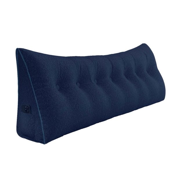 Large Wedge Reading Pillow for Bed Daybed Bolster Backrest Blue - Imagem 16