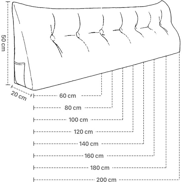 Large Wedge Reading Pillow for Bed Daybed Bolster Backrest Blue - Imagem 12