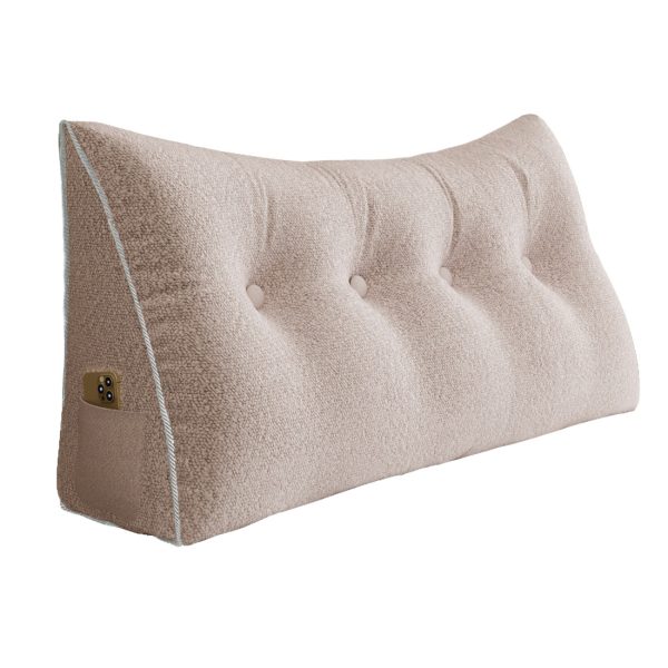 Grande Travesseiro de Leitura em Cunha para Cama Daybed Bolster Backrest Rosa Claro