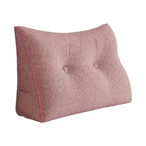 grand coussin de lecture en forme de coin rose 2680