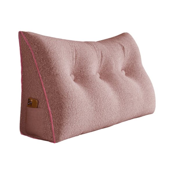 grand coussin de lecture en forme de coin rose 2681