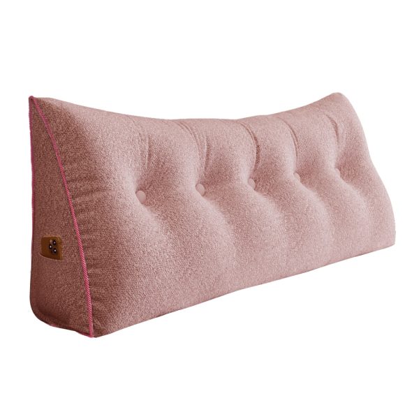 grand coussin de lecture en forme de coin rose 2682