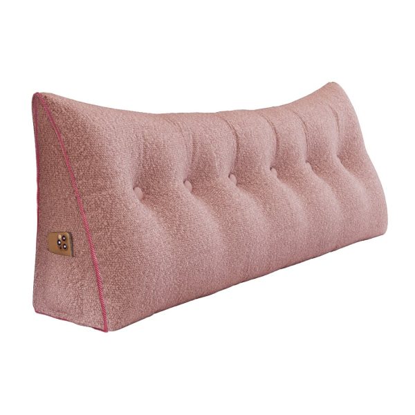 grand coussin de lecture en forme de coin rose 2683