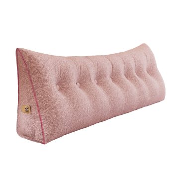 grand coussin de lecture en forme de coin rose 2684