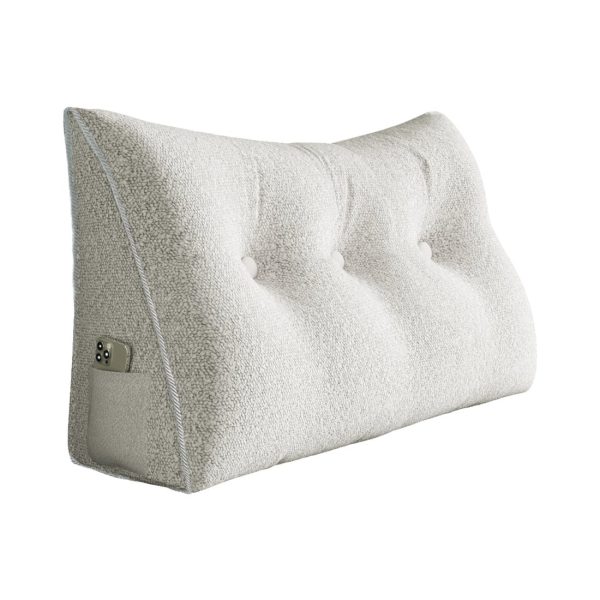 Large Wedge Reading Pillow for Bed Daybed Bolster Backrest White - Immagine 13