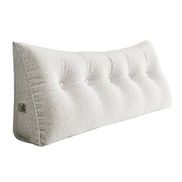 Large Wedge Reading Pillow for Bed Daybed Bolster Backrest White - Εικόνα 14