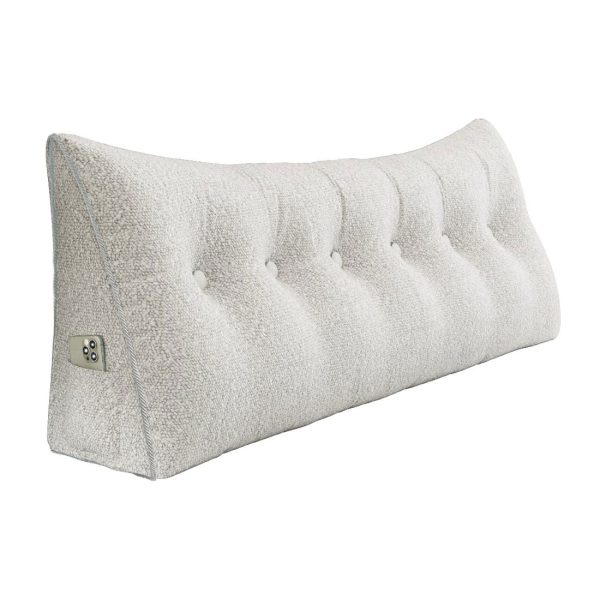 Large Wedge Reading Pillow for Bed Daybed Bolster Backrest White - Εικόνα 15