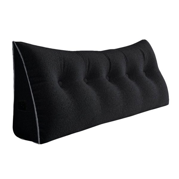 Large Wedge Reading Pillow for Bed Daybed Bolster Backrest Black - Billede 14