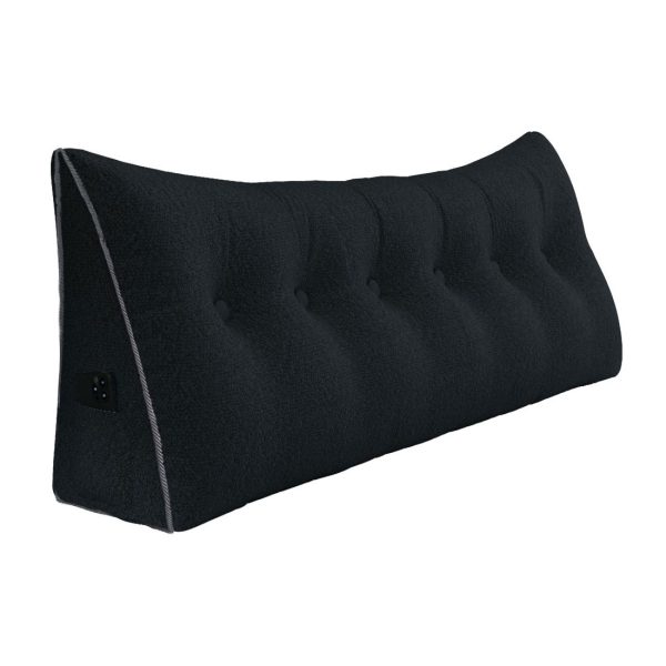 Large Wedge Reading Pillow for Bed Daybed Bolster Backrest Black - Billede 15