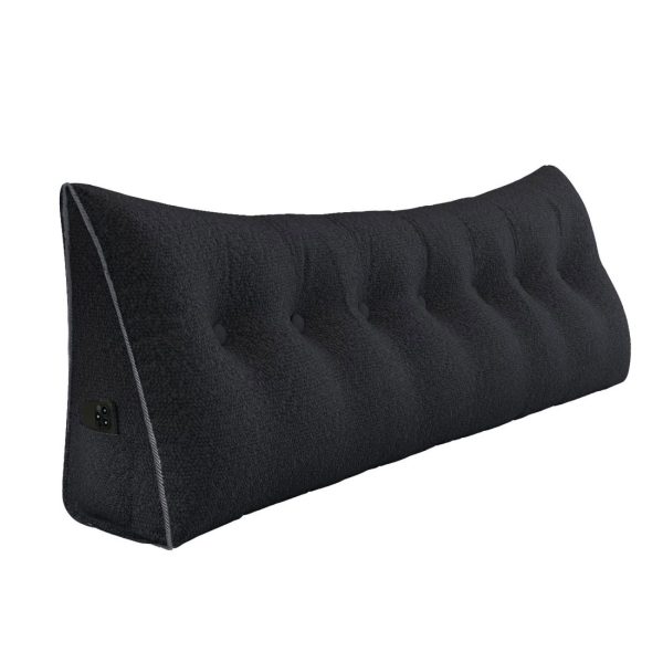 Large Wedge Reading Pillow for Bed Daybed Bolster Backrest Black - Afbeelding 16