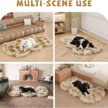 tapis de luxe en fausse fourrure pour chien 2468