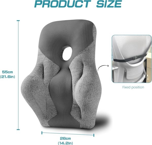 Office Chair Back Support, Ergonomic Lumbar Pillow, 3D Mesh - Εικόνα 2