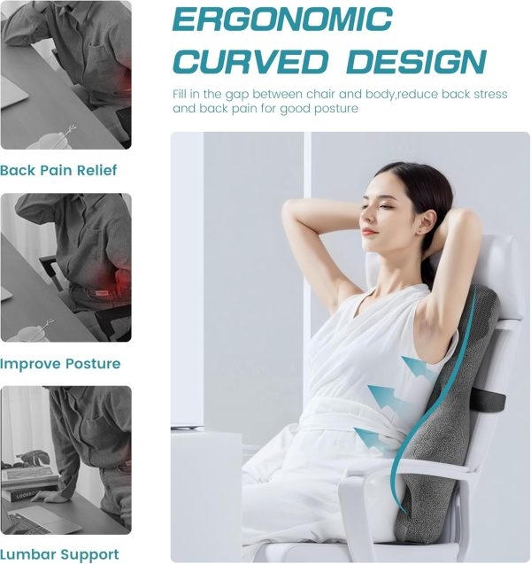 Office Chair Back Support, Ergonomic Lumbar Pillow, 3D Mesh - Изображение 4