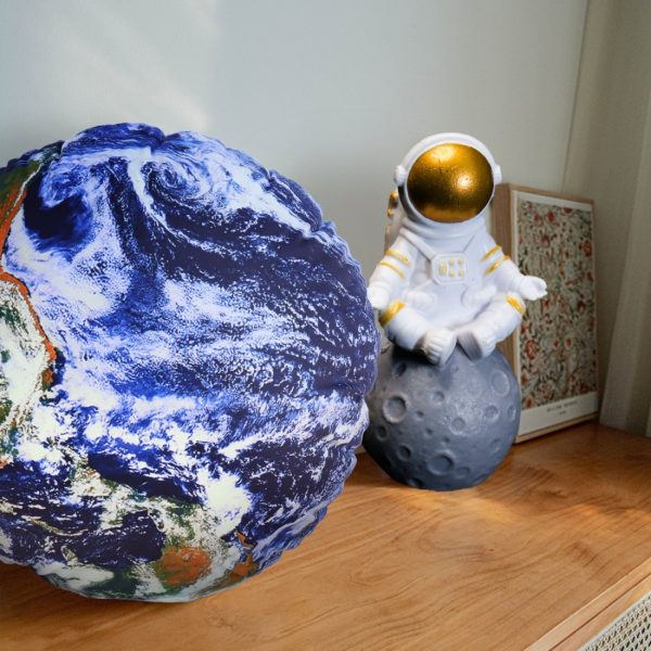 3D Planet Throw Pillows, Solar System Decor, Soft Cushion (Earth) - Εικόνα 3