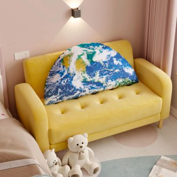 coussin de tête de lit à thème spatial terre 2797