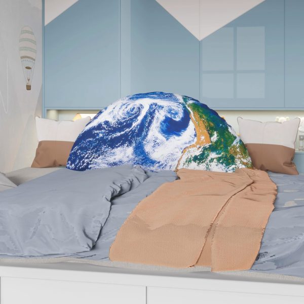 Space Themed Backrest Cushion for Kids - Headboard Pillow (Earth) - Изображение 5