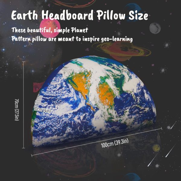 Space Themed Backrest Cushion for Kids - Headboard Pillow (Earth) - Εικόνα 6