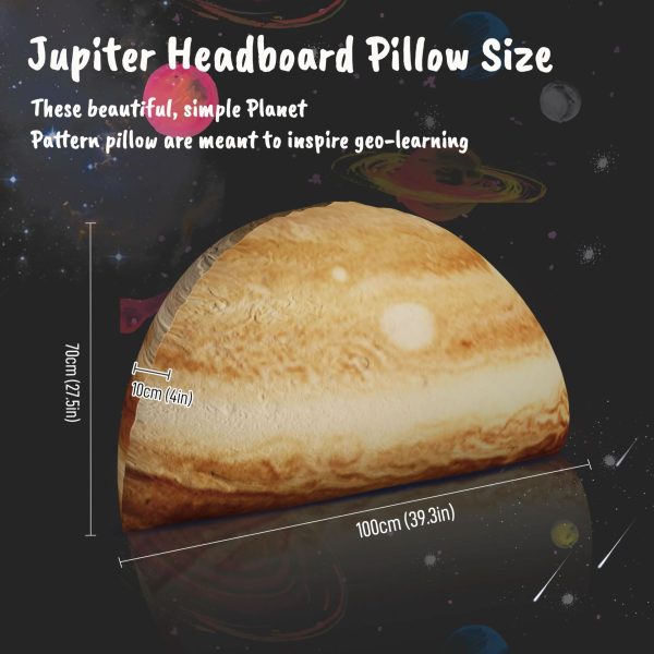 Space Themed Backrest Cushion for Kids - Headboard Pillow (Jupiter) - Εικόνα 8