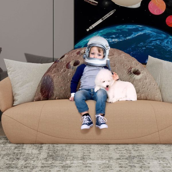 Space Themed Backrest Cushion for Kids - Headboard Pillow (Moon) - Изображение 3