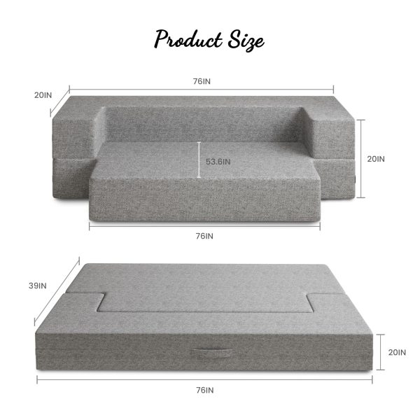 Portable Folding Sofa Bed, Play Mat: Space-Saving & Waterproof - Εικόνα 4